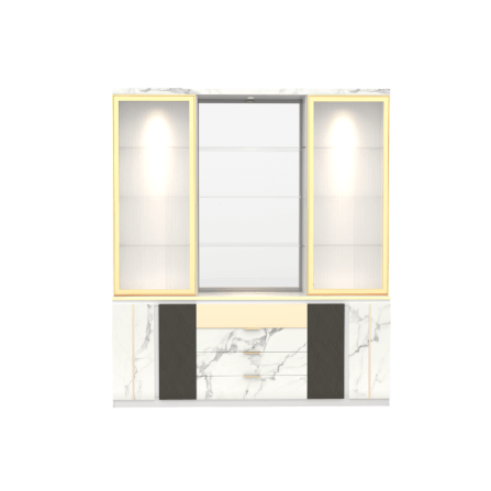 ตู้โชว์กระจก WISDOM DESIGN FURNITURE รุ่น GW-201 200 ซม. สีขาว/ซอฟท์มาร์เบิ้ล_1